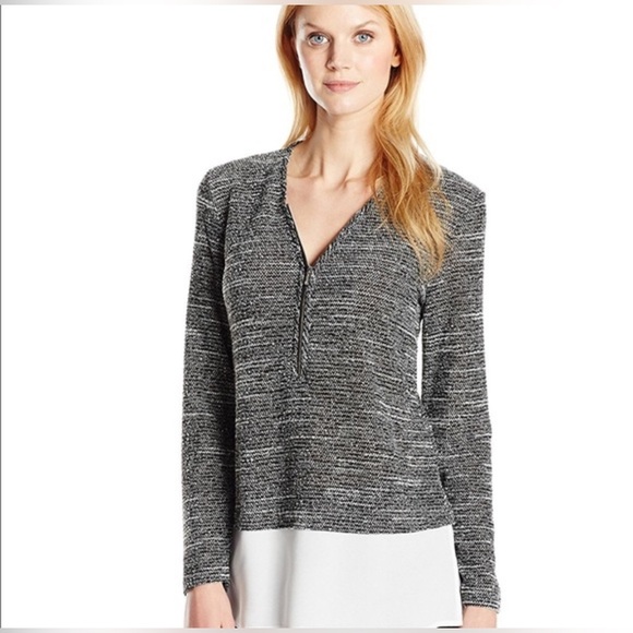 Calvin Klein Grey Knit Blouse - Picture 1 of 10
